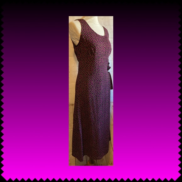 🍒vintage 8 Carole Little 90s Raspberry maxi dress - Picture 9 of 16